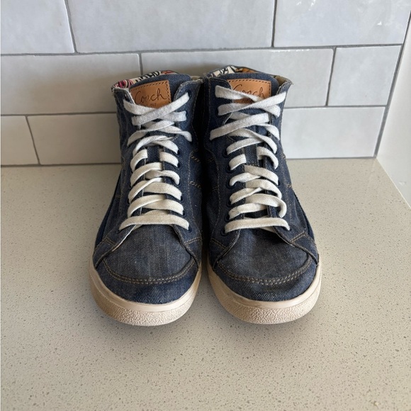 Coach Ellis Denim Poppy High Top Women Sneakers Shoes Size 7 B - Picture 6 of 11